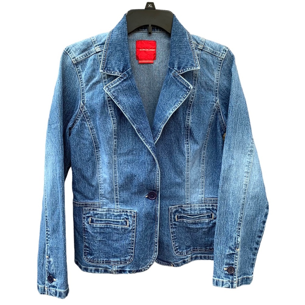 Gloria Vanderbilt Women’s Y2K Stretch Jean Jacket Blazer Size Medium